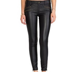 Free People Faux Leather Pants Zip Pockets 8